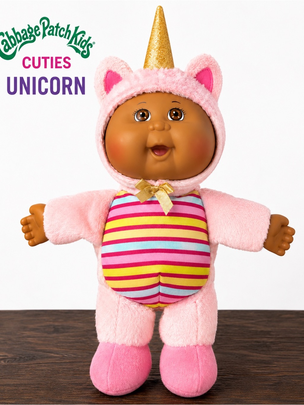 Cabbage Patch Kids Cuties Unicorn Plush Doll 12.5” Pink Rainbow CPK